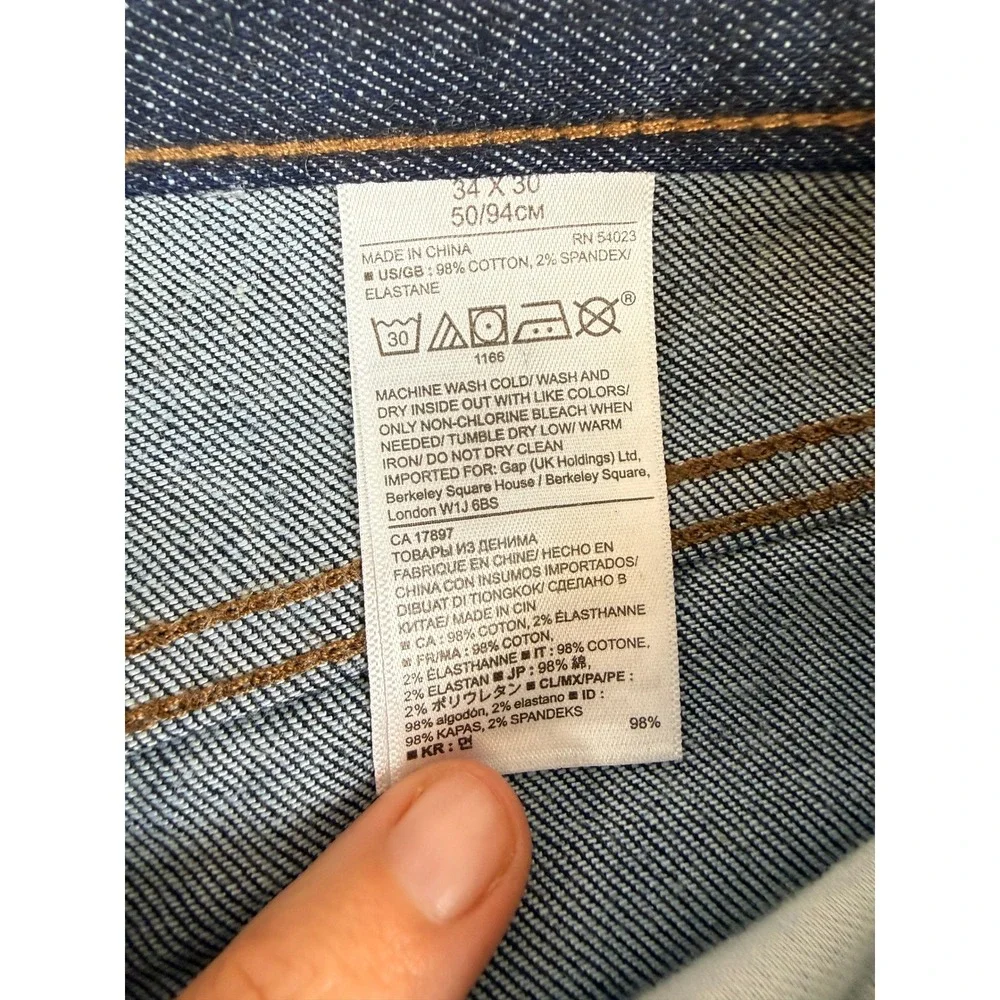 Banana Republic Mens Straight Leg Dark Indigo Wash Stretch‎ Jeans 34W 30L 34x30